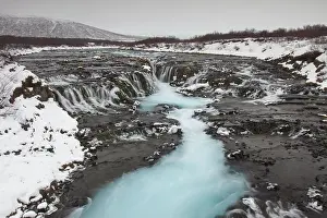 Bruarfoss: Bruarfoss Waterfall winter