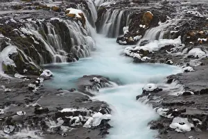 Bruarfoss: Bruarfoss Waterfall winter