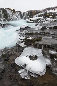 Bruarfoss: Bruarfoss Waterfall winter