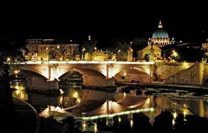 Ponte: Bruecke Viktor Emanuel II mit Peterskirche, Italien