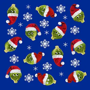 Sprouts: Brussel Sprouts, with Christmas hats, googly