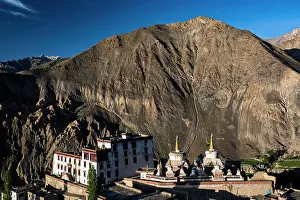 Temple: Buddhist monastery Lamayuru, Gompa in front of mountain