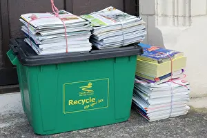 Bundles: Bundles of magazines and newspapers neatly tied