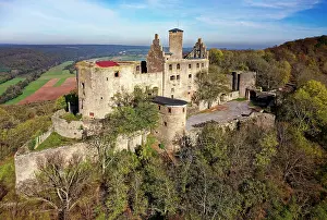 Medieval: Burguine Trimburg, medieval hilltop castle in Trimberg