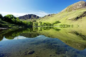 Fells: Buttermere - Fells reflected in lake