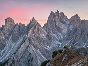 Limestone: Cadini di Misurina, sunset, mountains, Dolomites