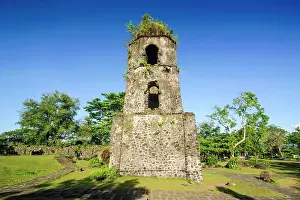 Luzon: Cagsawa Ruins before volcano Mayon, Legazpi, Southern