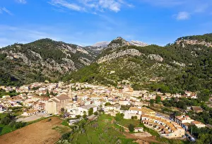 Townsmall: Caimari, Raiguer region, Serra de Tramuntana, aerial