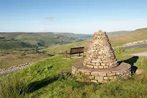 Cairn: Cairn and bench at highland viewpoint overlooking