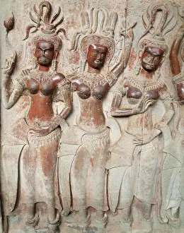 12th: Cambodia - 12th-century Devatas (deity, divinity)