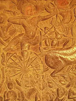 Khmer: Cambodia - Bas-reliefs of the Battle of Kurukshetra