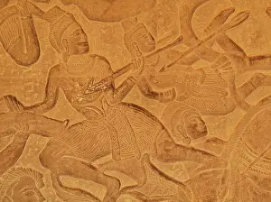 Khmer: Cambodia - Bas-reliefs at the east side of the