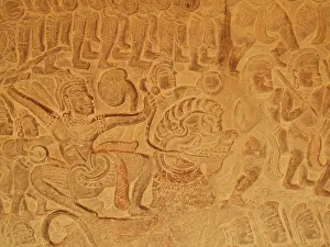 Khmer: Cambodia - Bas-reliefs at the east side of the