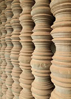 Khmer: Cambodia - Colonettes at the east wing of the third