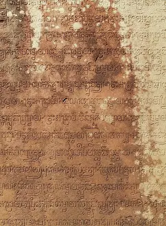 Khmer: Cambodia - Inscription at the temple of Banteay