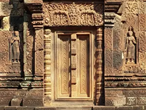 Library: Cambodia - Niches with Devatas (deity, divinity)