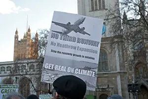 Protest: Campaigners with banner no third runway on Climate