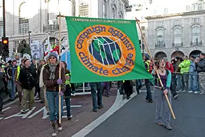 Protest: Campaigners with Campaign Against Climate Change