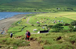 Tents: Campsite - climbers returning to campsite