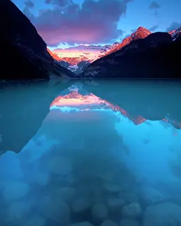 Glassy: Canada, Alberta, Banff National Park. Sunrise