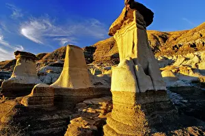 Hoodoos: Canada, Alberta, Drumheller. Hoodoos
