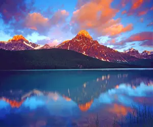 Talbot: Canada, Alberta, Sunrise over a lake in