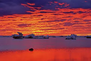 Floes: Canada, Hudson Bay. Ice floes on water at