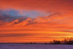 Corner: Canada, Manitoba, Deacon's Corner. Sunrise