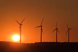 Turbines: Canada, Manitoba, Somerset. Wind turbines