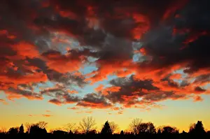 Winnipeg: Canada, Manitoba, Winnipeg. Clouds at sunset