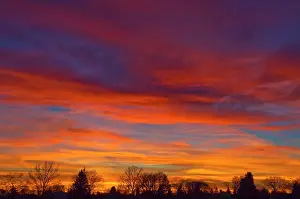 Winnipeg: Canada, Manitoba, Winnipeg. Sky at sunset