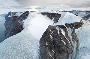 Melted: Canada, Nunavut. Aerial view of glaciers