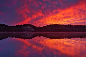 Ontario: Canada, Ontario, Capreol. Clouds reflected in Vermilion