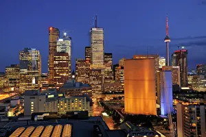 Ontario: Canada, Ontario, Toronto. Skyline at dusk