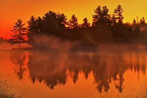 Ontario: Canada, Ontario. Wanapitei River at sunrise