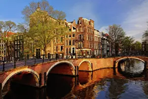 Canals: Canals of Amstedam at dusk, Amsterdam, Holland