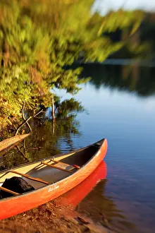 Hyde: Canoe on the shore next to Zack Woods Pond