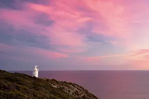 Tower: Cape Liptrap lighthouse at sunset on the Bass Coast n