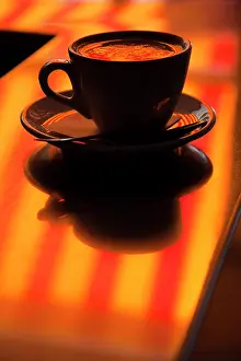 Cafe: Cappucino reflection, Lugano, Ticino Canton