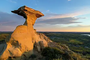 Jordan: Caprock sandstone badlands formation near