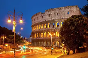 Gladiator: Car light-trails in front of the Roman Coliseum