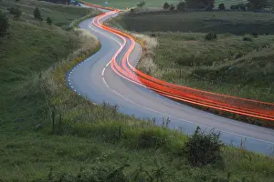 240118: Car lights at corkscrew road - Havaeng - Sweden