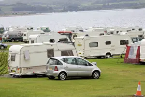 Oban: Caravans on beach front Caravan Club Site, North