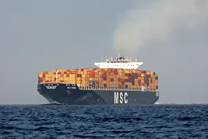 Gibraltar: Cargo ship - in the Strait of Gibraltar