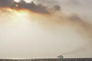 Cargo: Cargo Ship in the Straits of Gibraltar - showing pollution