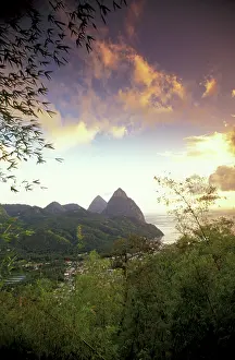 Lucia: Caribbean, St. Lucia, Soufriere. Sunset
