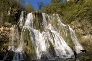 Fishermen: Cascade of Glandieu in the Bugey France