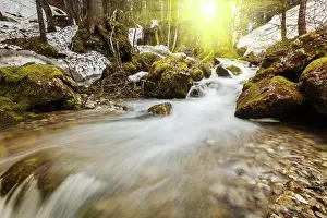 Wasserfall: Cascade of Sibli-Wasserfall. Rottach-Egern, Bava