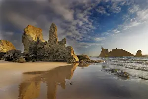 Seascape: Castle on Bandon Beach at Bandon, Oregon, USA
