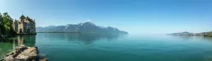 Lakeland: Castle Chillon at Montreux on lake Leman, Vaud Canton